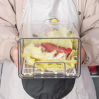 bicoy 百草园 冰箱收纳盒高透食品级保鲜盒 抽屉式果蔬沥水保鲜盒双层鸡蛋盒 单层沥水抽屉式保鲜盒