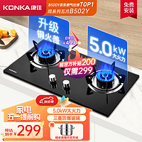 KONKA 康佳 台嵌两用双灶   嵌入式燃气灶气灶双灶B502Y 5.0kW