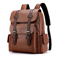 米徒 运动户外背包大容量软PU质男女双肩包男大中学生书包电脑旅行背包
