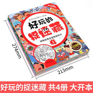 好玩的捉迷藏全套共4册 迷宫书儿童益智专注力训练书神奇的视觉益智游戏书 隐藏的图画书高难度12岁儿童小找不同专注力注意力训练思维极限视觉大挑战开发3-4-5-6-7岁