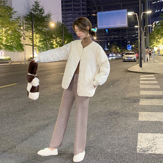 菱格轻薄羽绒服女短款2022年冬季保暖内胆薄款小个子无领外套