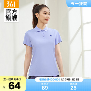 361° 361运动t恤女2024夏季新款瑜伽健身POLO衫上衣速干薄款透气短袖女