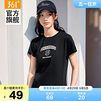 361° 361运动t恤女2024夏季新款休闲短袖上衣薄款透气圆领学生百搭短T