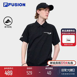 FILA 斐乐 FUSION斐乐潮牌短袖POLO衫男2024夏季新款透气翻领运动T恤