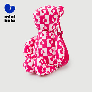 minibala【可爱萌趣儿童双肩包】迷你巴拉巴拉男女童小熊玩偶背包夏季 玫红60101 110cm
