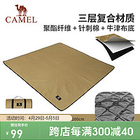 CAMEL 骆驼 户外野餐垫郊游防水野餐布加厚便携春游垫防潮垫1J32250523棕褐色