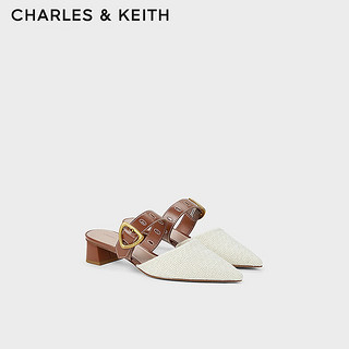 CHARLES&KEITH24夏一字带尖头粗跟穆勒拖凉鞋女CK1-60580278 Multi综合色 39