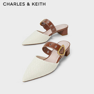 CHARLES&KEITH24夏一字带尖头粗跟穆勒拖凉鞋女CK1-60580278 Multi综合色 39