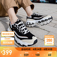 SKECHERS 斯凯奇 熊猫鞋春季休闲透气网面鞋男老爹鞋经典时尚运动 894199-BKGD 黑色/金色 39.5