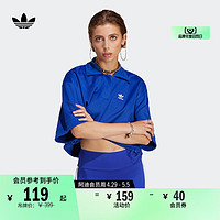 adidas 阿迪达斯 学院风短款宽松运动短袖POLO衫女装春夏adidas阿迪达斯官方三叶草