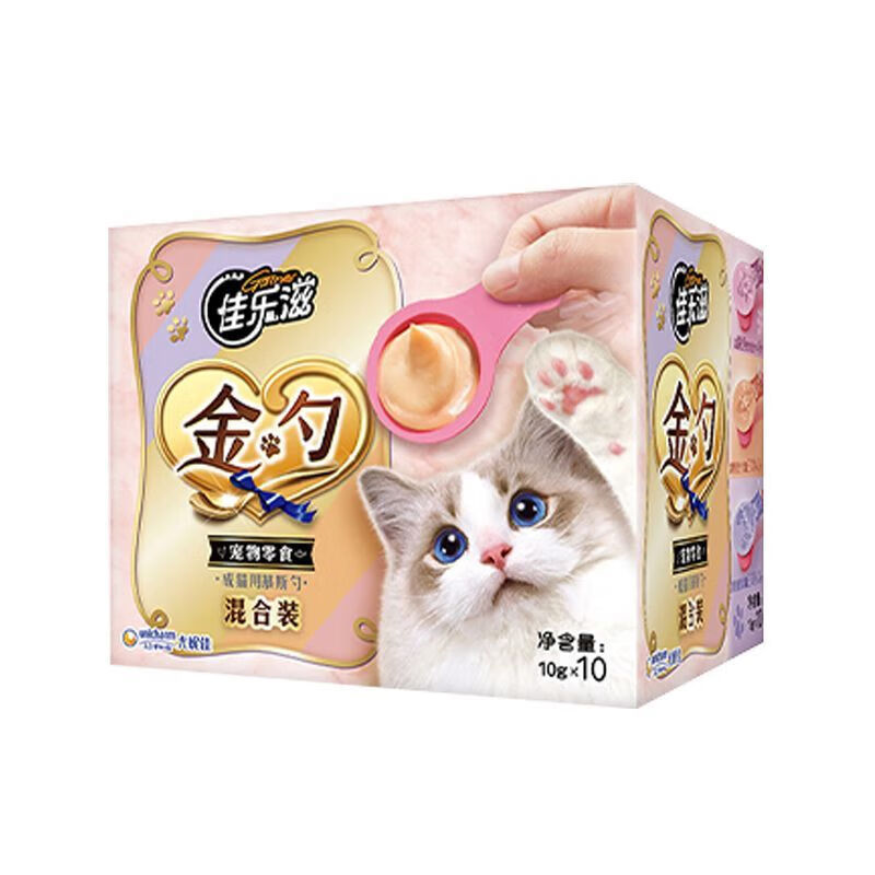 佳乐滋佳乐滋金勺成猫慕斯勺挑嘴喵湿粮撸猫零食小勺 混合装10P