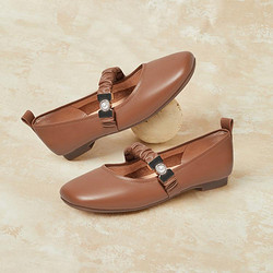 basto百思图春夏款法式玛丽珍鞋真皮女单鞋