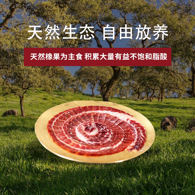 西班牙火腿切片 48个月橡果饲养黑标 塞拉诺火腿整腿即食