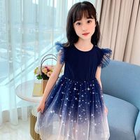 薇靡雅 WEIMIYA夏装2024洋气星空渐变连衣裙公主裙蓬蓬纱裙