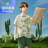ASK junior 儿童中国风短袖短裤套装