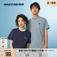 SKECHERS 斯凯奇 情侣速干印花短袖T恤