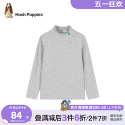 Hush Puppies 暇步士 童装儿童t恤23秋装新款男童休闲打底衫大童宝宝长袖女童T恤