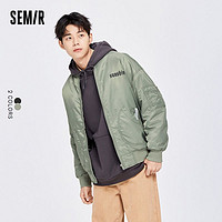 百亿补贴：Semir 森马 棉服男薄款冬季oversize棒球领字母上衣工装潮酷新款外套