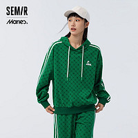 百亿补贴：Semir 森马 [商场同款]马利森马卫衣女复古满印2023春新款时尚宽松连帽套头衫