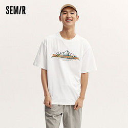 Semir 森马 短袖T恤男夏季潮流山系户外风上衣宽松印花针织夏装时尚休闲