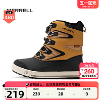 MERRELL 迈乐 儿童雪地靴SNOW BANK高帮户外运动保暖防滑大童鞋男女