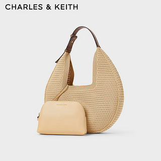 CHARLES&KEITH24夏季织大容量子母手提腋下包CK2-40782355 Beige米色 M