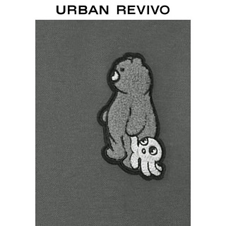 URBAN REVIVO 男士休闲趣味刺绣图案短袖T恤 UMV440069 中灰 M