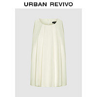 URBAN REVIVO 女士法式魅力宽松圆领无袖罩衫衬衫 UWG240117 米白 M