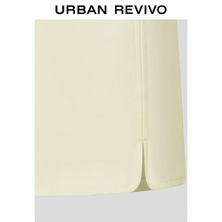 URBAN REVIVO 女士法式休闲通勤纯色短款半裙 UWG540056 米白 XXS