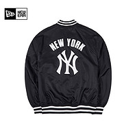 NEW ERA 纽亦华 MLB棒球NY夹克刺绣男女情侣简约百搭运动外套 -黑色 NY M