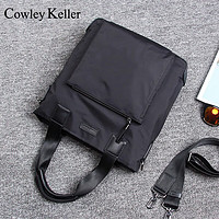 COWLEY KELLER男士手提包帆布包竖款商务公文包防水牛津布包大容量尼龙男包背包 黑色 30*8.5*33cm- 12英寸