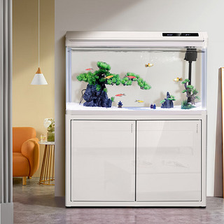 长锐鱼缸客厅带柜子大型一体落地家用懒人水族箱 80CM鱼缸+PVC柜子