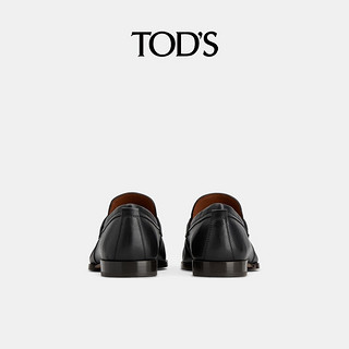 TOD'S2024春夏男士皮革横条乐福鞋男鞋 黑色 39 脚长24.8cm