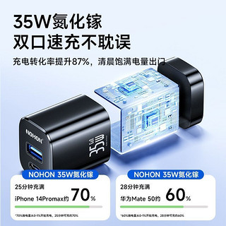 NOHON 诺希 35W氮化镓双口充电器适用苹果华为小米荣耀超级快充充电套装