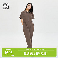 KOLON SPORT 可隆连体裤阔腿 女子户外防泼水休闲露营运动拉链裤子 LKOP4MT576-BR 棕色 XL（175/82A）