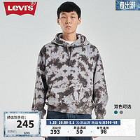 Levi's 李维斯 23秋季男士加绒连帽卫衣时尚扎染保暖舒适潮流百搭 灰色 XS