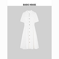 百亿补贴：BASICHOUSE 百家好 Basic House/百家好气质通勤连衣裙2024夏季新款皮带收腰立领裙子