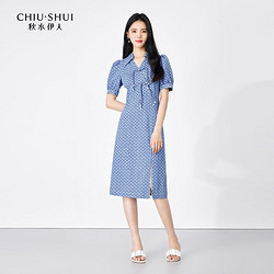 CHIU·SHUI 秋水伊人 新中式时尚设计感连衣裙2024夏季新款女装泡泡袖气质裙子