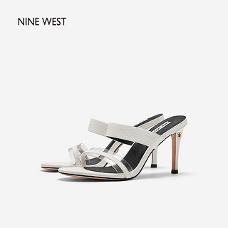 百亿补贴：NINE WEST 玖熙 夏季新款气质一字带凉拖鞋一脚蹬尖头超高跟鞋女鞋