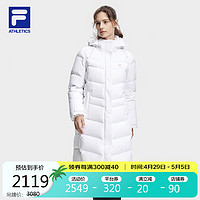 FILA 斐乐 官方女士长款羽绒服2023冬基础健身运动连帽上衣