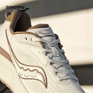 Saucony索康尼泡芙2软弹舒适女跑鞋日常通勤训练运动鞋米咖啡37.5