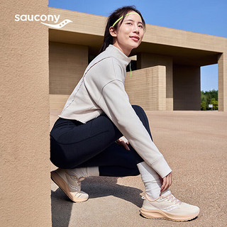 Saucony索康尼泡芙2软弹舒适女跑鞋日常通勤训练运动鞋米粉36