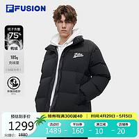 FILA 斐乐 FUSION斐乐潮牌羽绒服男2023冬保暖撞色宽松面包服外套