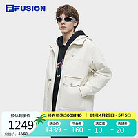 FILA 斐乐 FUSION斐乐潮牌棉服男2024春时尚休闲连帽复古工装夹克