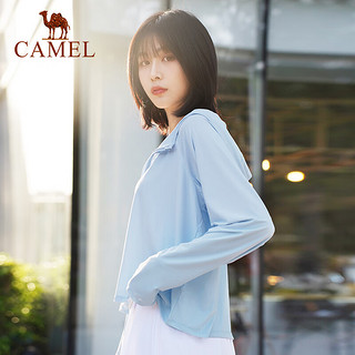 骆驼（CAMEL）户外熊猫针织防晒衣冰丝夏季女透气防紫外线防晒服薄 7C72252006 水波蓝 XXXL