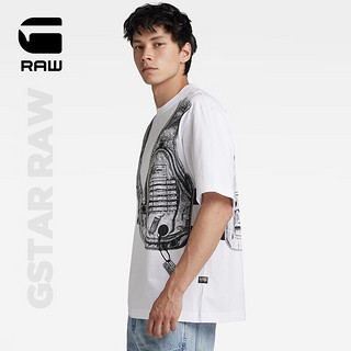 G-STAR RAW2024夏季纯棉高端短袖t恤男打底衫圆领半袖D24427 白色 XL