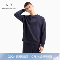 阿玛尼 EMPORIO ARMANIARMANI EXCHANGE24春夏AX男装重磅圆领印花卫衣