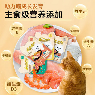 bellotta贝洛塔猫咪零食猫湿粮肉泥餐包幼猫成猫营养发腮猫零食肉泥餐包 85g*12包 吞拿鱼口味