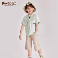 PawinPaw卡通小熊童装2024年夏季男女童儿童休闲时尚短袖套装 Purple紫色/75 140