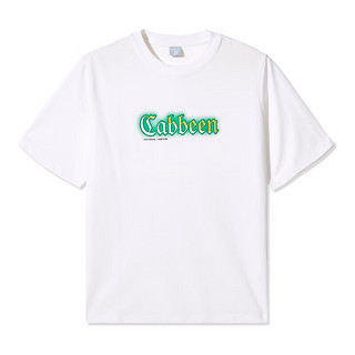 卡宾（CABBEEN）【凉感】索罗那短袖T恤男2024夏季渐变LOGO印花潮牌纯色 漂白色02 46
